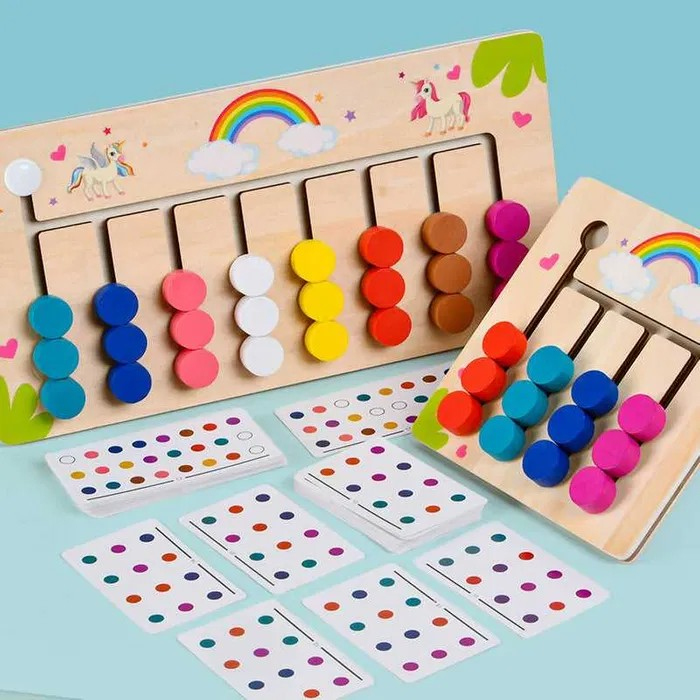 Joc Montessori de tip labirint de asociere și sortare culori - Eight color game [3]