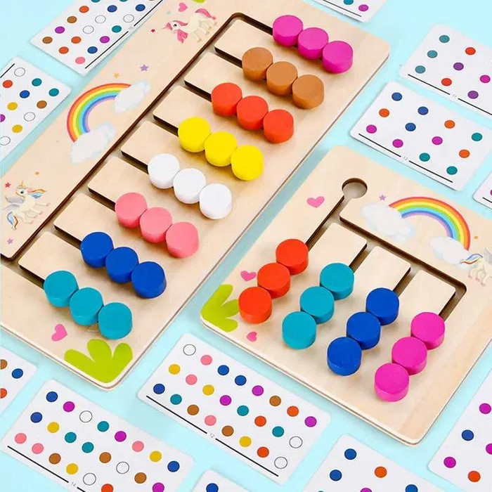 Joc Montessori de tip labirint de asociere și sortare culori - Eight color game [4]