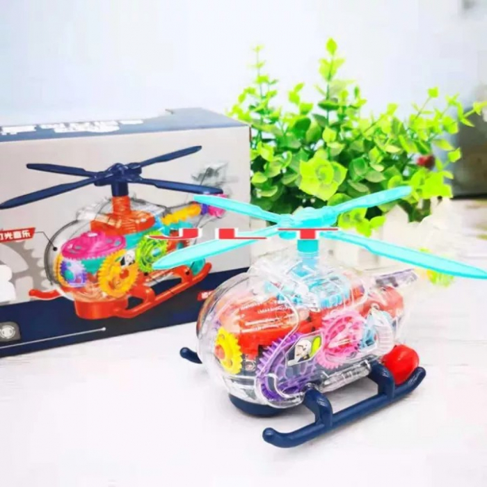 ELICOPTER cu sunete şi lumini cu carcasă transparentă GEAR ELECTRIC HELICOPTER [7]