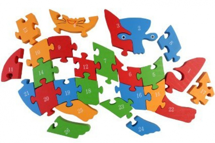 Puzzle PISICA din lemn, cu piese mari [4]