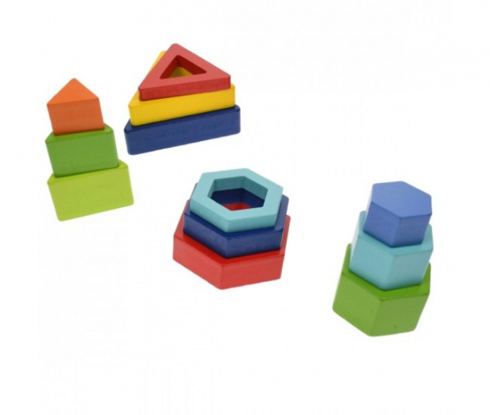 Puzzle incastru din lemn forme geometrice Shape building blocks [7]