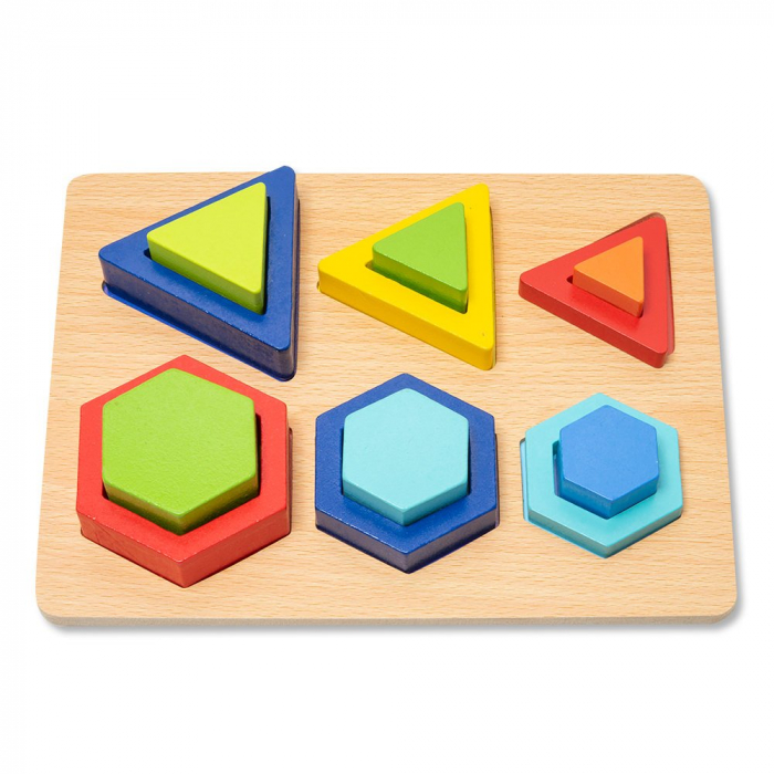 Puzzle incastru din lemn forme geometrice Shape building blocks [4]