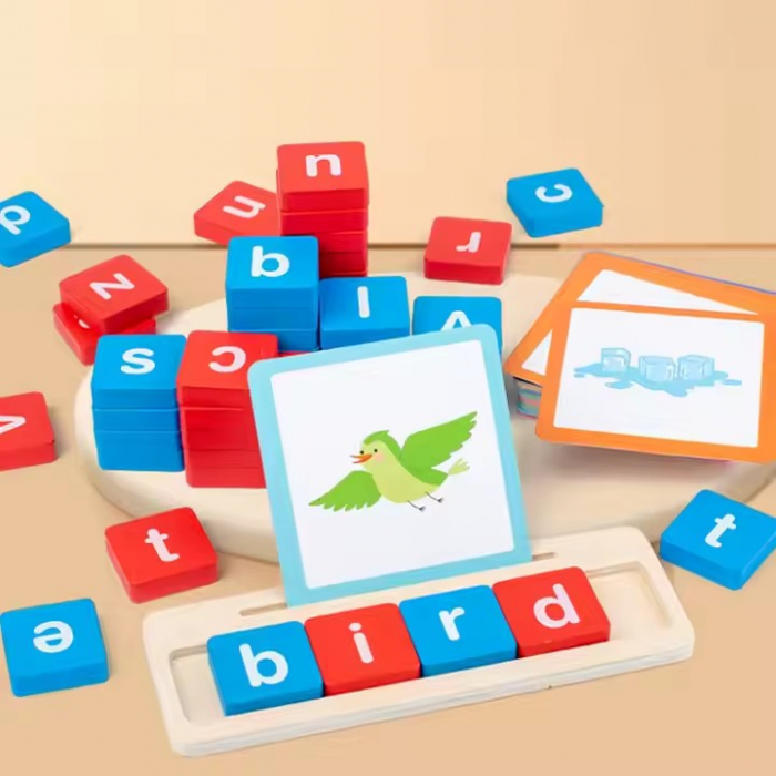 Joc educativ din lemn - Învaţă literele si scrie cuvinte in limba engleza [6]