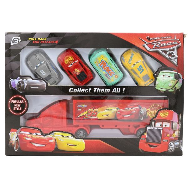 Set 4 masinute si tir din plastic super racing [2]