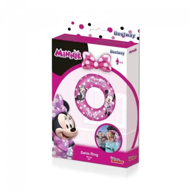 Colac inot pentru copii, gonflabil, model Minnie, roz, 56 cm, Bestway [3]