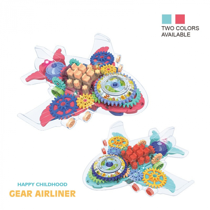 AVION cu sunete şi lumini cu carcasă transparentă HAPPY CHILDHOOD GEAR AIRLINER [2]