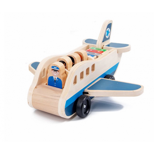 Avion din lemn cu pasageri si bagaje [4]