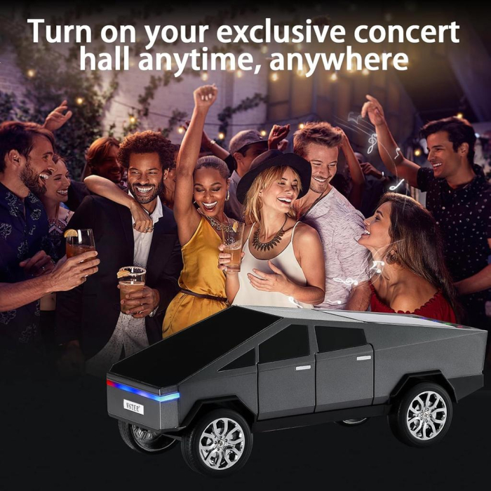 Boxa audio portabila cu bluetooth afisaj LED design replica TESLA camioneta 30 cm [9]
