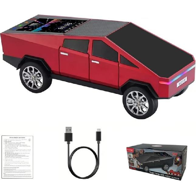 Boxa audio portabila cu bluetooth afisaj LED design replica TESLA camioneta 30 cm [1]