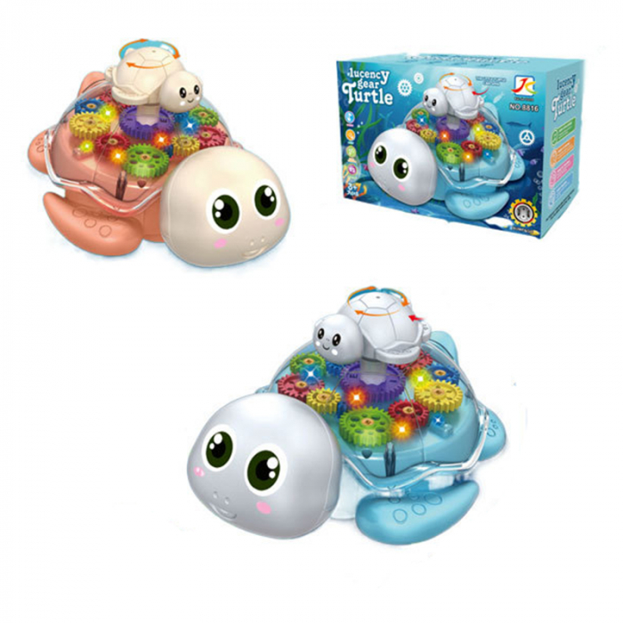 BROASCA TESTOASA cu sunete şi lumini cu carcasă transparentă LUCENCY GEAR TURTLE [2]