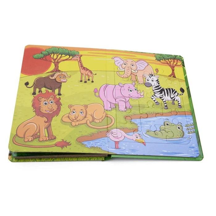 Carte cu 6 puzzle animale la Zoo 72 de piese [3]