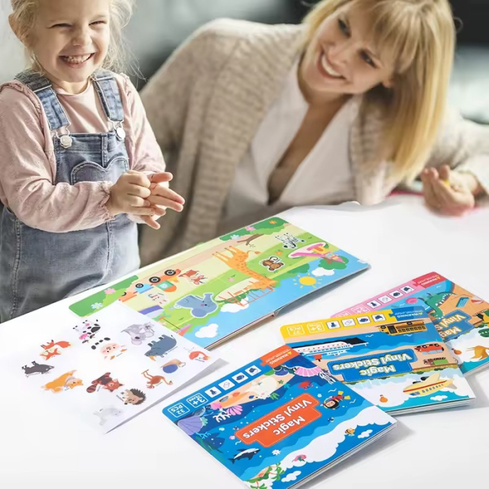 Carte cu stickere reutilizabile vehicule Magic Vinyl Stickers [5]