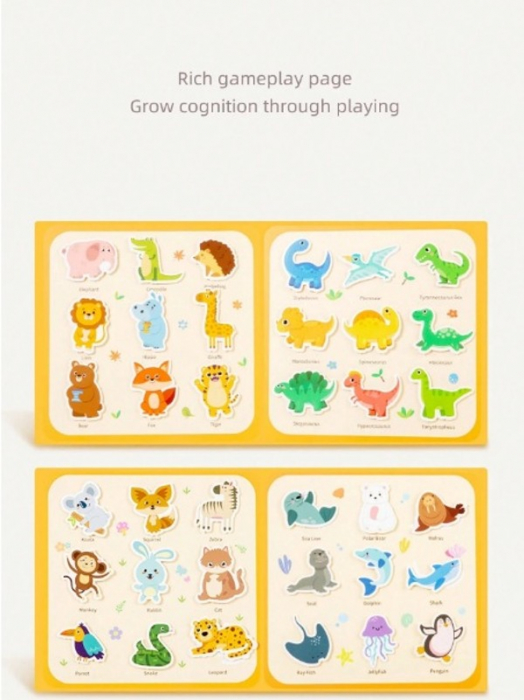 Carte de activitati cu stickere reutilizabile si colorat cu apa ANIMALE [5]