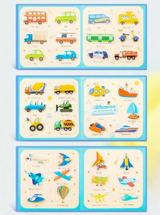 Carte de activitati cu stickere reutilizabile si colorat cu apa VEHICULE [3]
