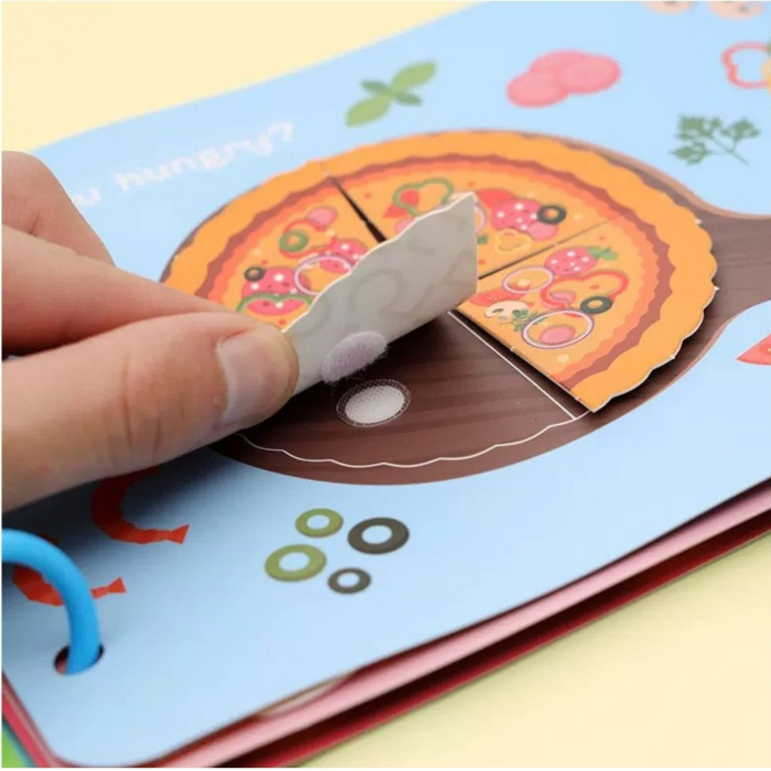 Carte de activitati Montessori cu carduri reutilizabile cu arici Quiet book animale marine [3]