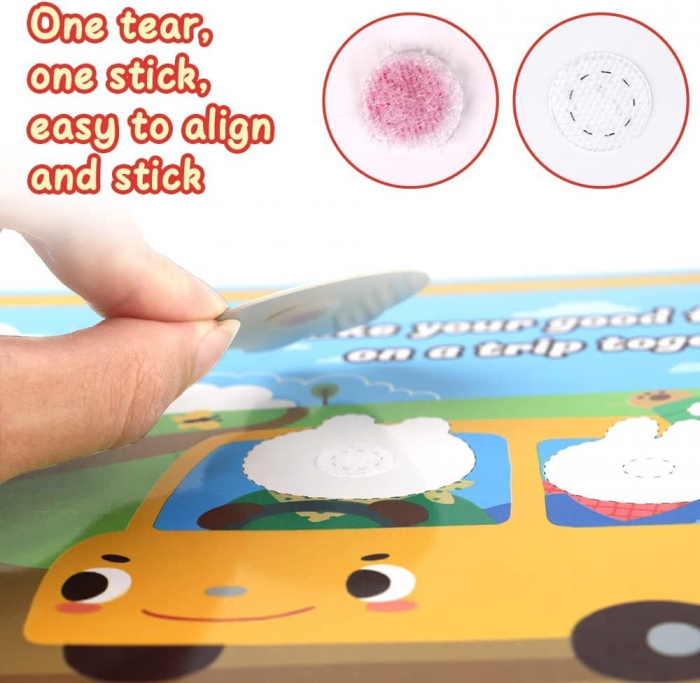 Carte de activitati Montessori cu carduri reutilizabile cu arici Quiet book IN JURUL LUMII [5]