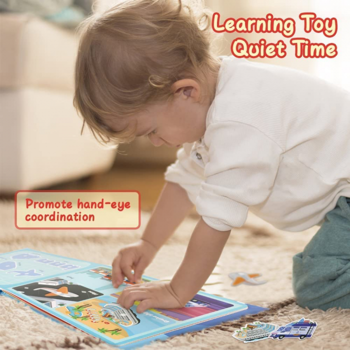 Carte de activitati Montessori cu carduri reutilizabile cu arici Quiet book IN JURUL LUMII [4]