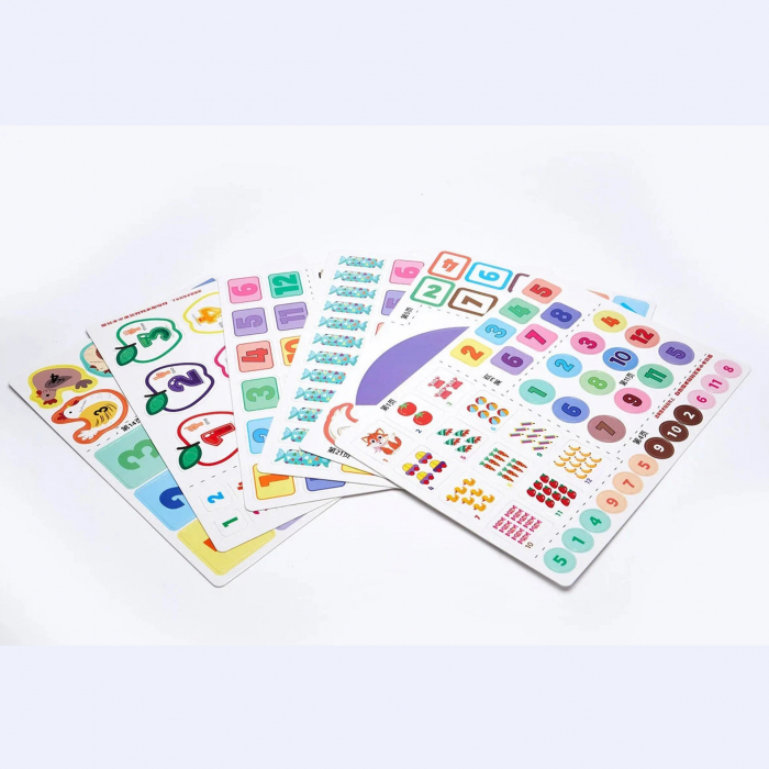 Carte de activitati Montessori cu carduri reutilizabile cu arici Quiet book Matematica [3]