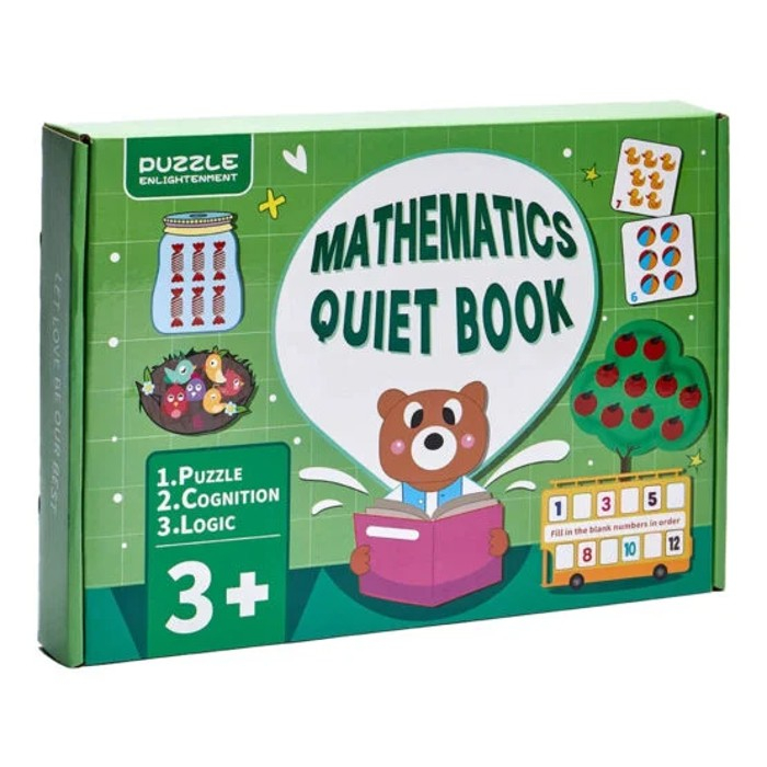 Carte de activitati Montessori cu carduri reutilizabile cu arici Quiet book Matematica [1]