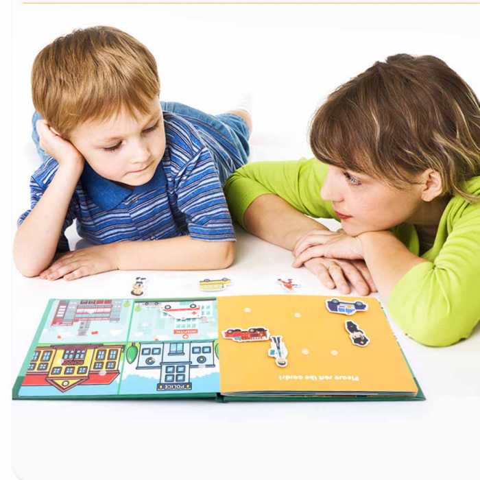 Carte de activitati Montessori cu carduri reutilizabile cu arici Quiet book SPATIUL COSMIC [6]