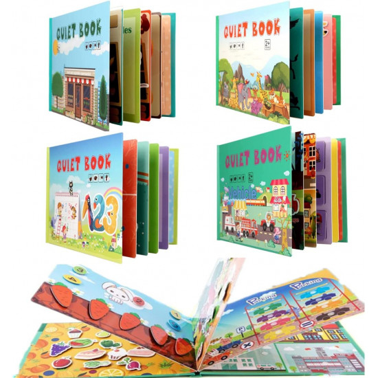 Carte de activitati Montessori cu carduri reutilizabile cu arici Quiet book SPATIUL COSMIC [7]