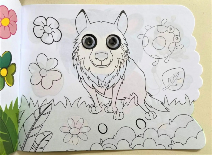 Carte de colorat si set de 6 minicreioane cerate animale salbatice cu ochisor [2]