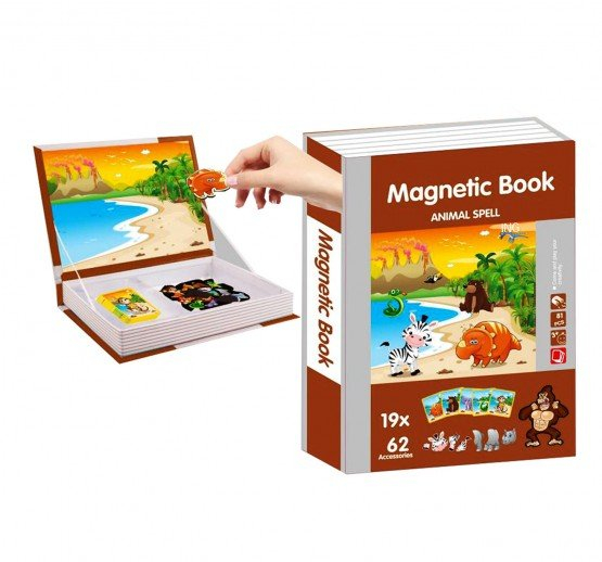Carte magnetică puzzle ANIMALE IN JUNGLA- Magnetic Book animal spell [3]