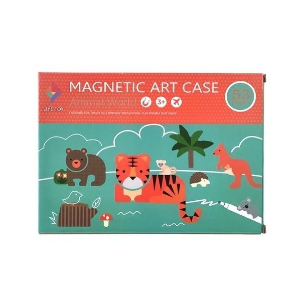 Carte magnetică puzzle ANIMALELE LUMII- Magnetic art case animal world [4]