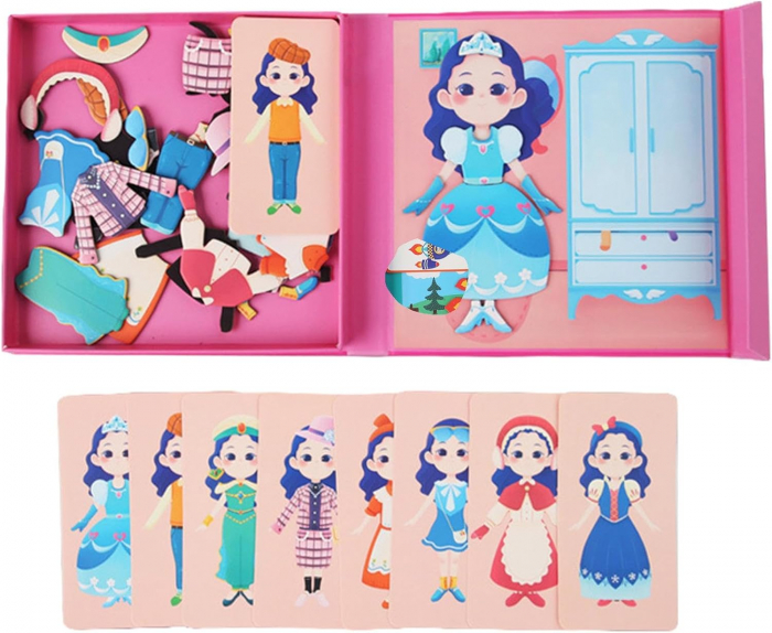 Carte magnetică puzzle Imbraca fata Girl Change clothing [2]