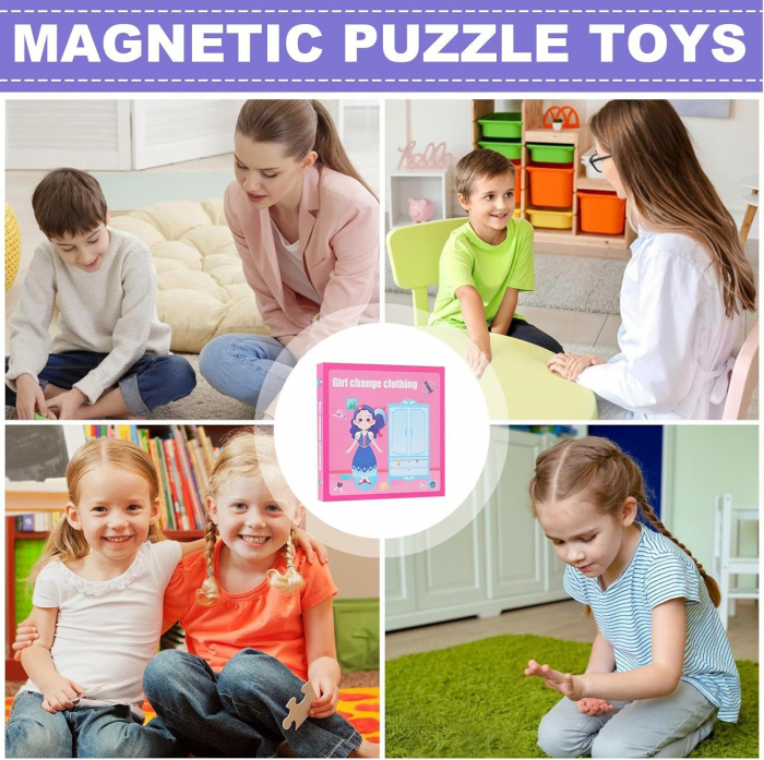 Carte magnetică puzzle Imbraca fata Girl Change clothing [4]