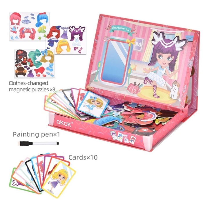 Carte magnetică puzzle Imbraca fetita Magnetic Girl dress up game [3]