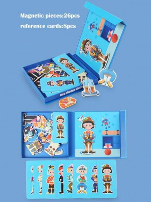 Carte magnetică puzzle Meserii Imbraca baiatul Boy Change clothing [2]