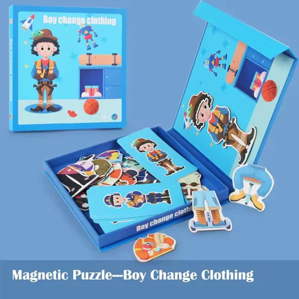 Carte magnetică puzzle Meserii Imbraca baiatul Boy Change clothing [1]