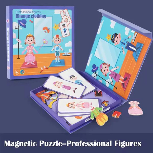 Carte magnetică puzzle Meserii Professional figures Change clothing [1]