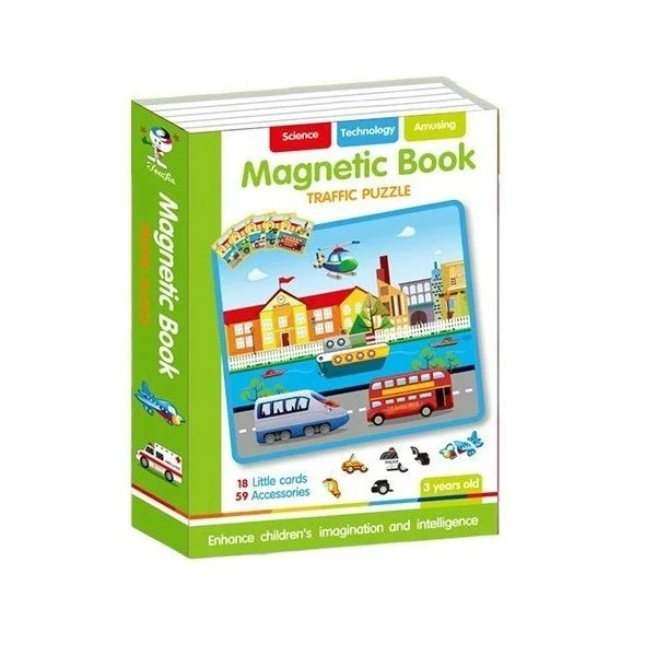 Carte magnetică puzzle MIJLOACE DE TRANSPORT - Magnetic Book traffic spell [2]