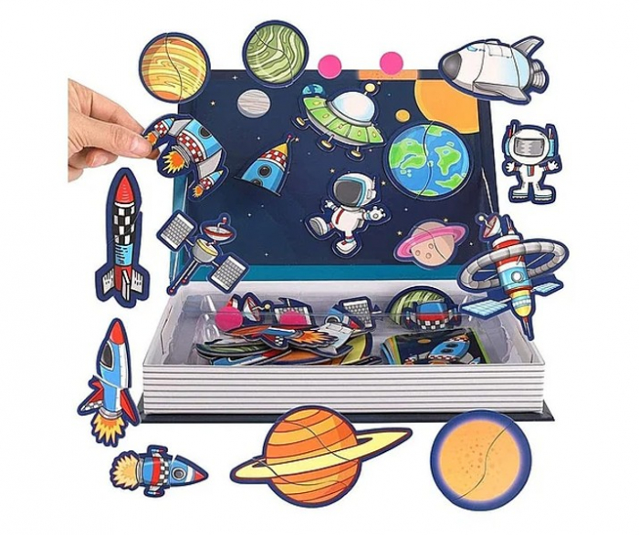 Carte magnetica tip puzzle Spatiul Cosmic - Magnetic space book [2]