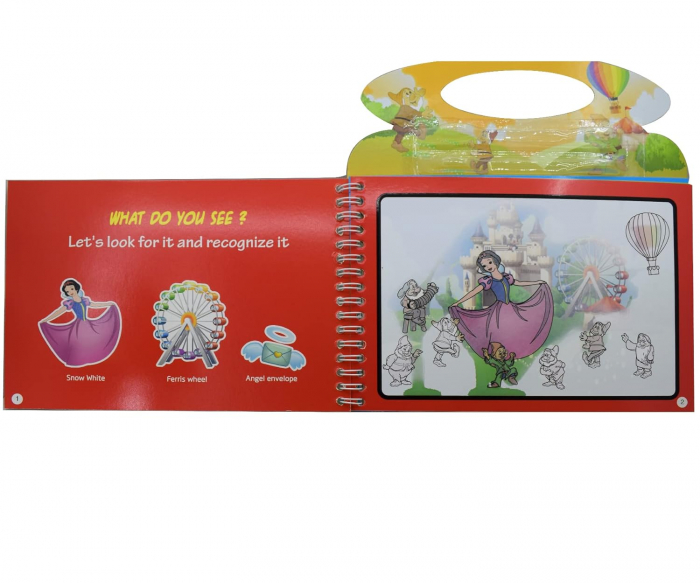 Carte reutilizabilă de colorat cu apă Magic Water Book- Alba ca Zapada [3]