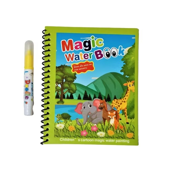Carte reutilizabilă de colorat cu apă Magic Water Book- animale [1]