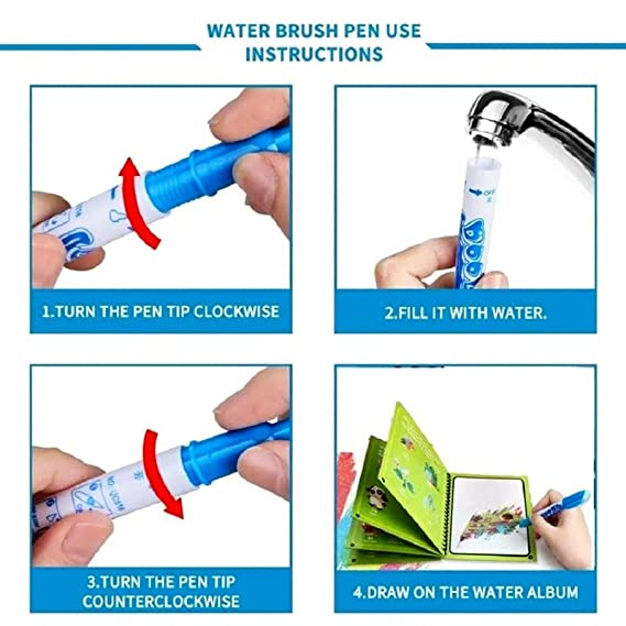 Carte reutilizabilă de colorat cu apă Magic Water Book- animale [3]