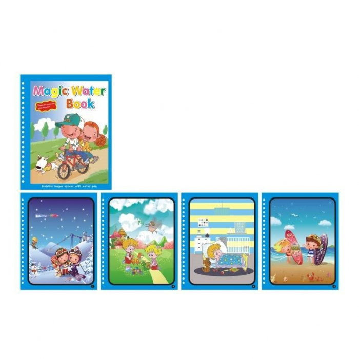 Carte reutilizabilă de colorat cu apă Magic Water Book- copii la joaca [2]