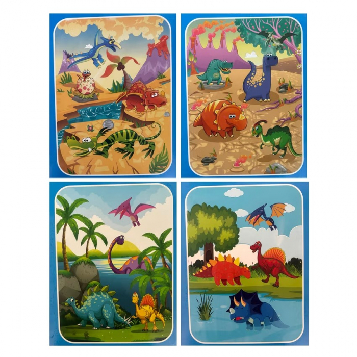 Carte reutilizabilă de colorat cu apă Magic Water Book- dinozauri [5]