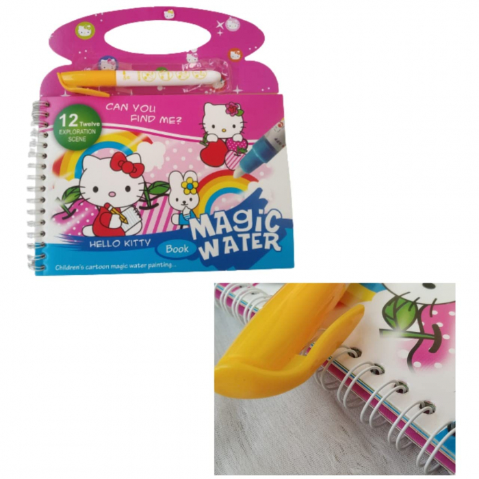 Carte reutilizabilă de colorat cu apă Magic Water Book- Hello Kitty [2]