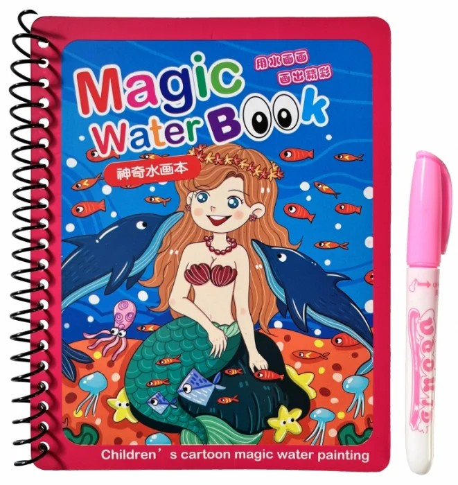 Carte reutilizabilă de colorat cu apă Magic Water Book- sirene [2]