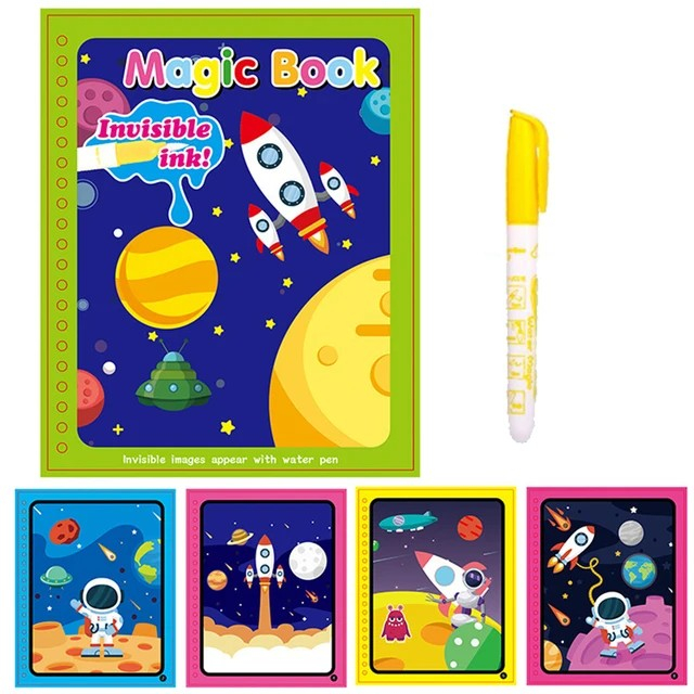 Carte reutilizabilă de colorat cu apă Magic Water Book- spatiul cosmic [2]