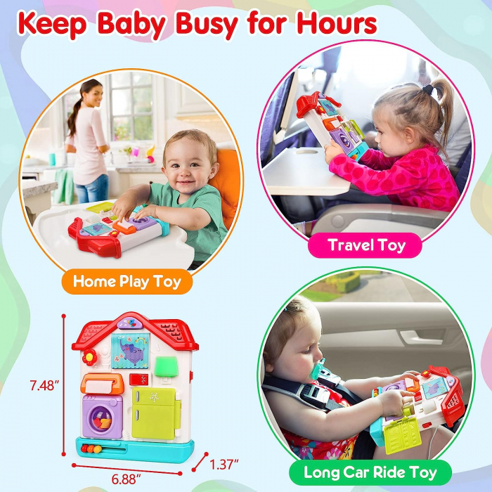 Casuta interactiva cu activitati Montessori senzoriale Hola Toys [4]