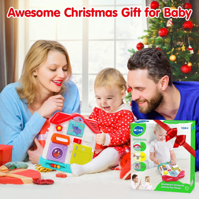Casuta interactiva cu activitati Montessori senzoriale Hola Toys [7]