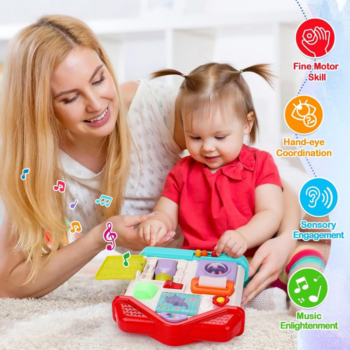 Casuta interactiva cu activitati Montessori senzoriale Hola Toys [2]