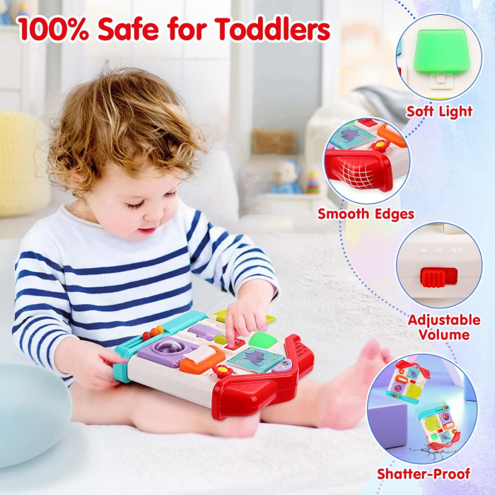 Casuta interactiva cu activitati Montessori senzoriale Hola Toys [5]