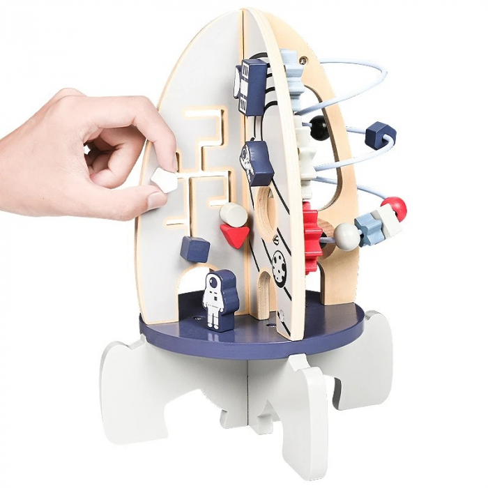 Centru de activitati din lemn RACHETA Multi function rocket around the bead [5]