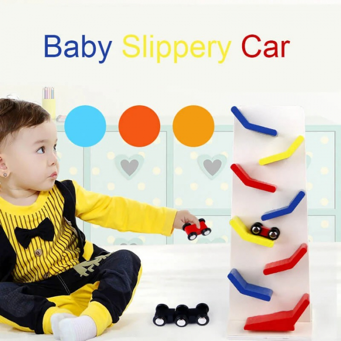 Circuit din lemn cu 3 maşinuţe - Slippery cars [3]